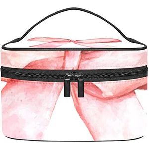 Make-up Organizer Bag, Reizen Make-up Tas Organizer Case Draagbare Cosmetische Tas voor Vrouwen en Meisjes Toiletartikelen Rood Pasen Lint, Meerkleurig, 22.5x15x13.8cm/8.9x5.9x5.4in