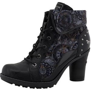 MUSTANG Dameslaarzen met abstract bloemenpatroon 15M0162011, Black Multi, 36 EU