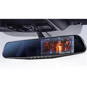 Dashcam 4,3 Inch Driving Recorder Auto DVR Achteruitkijkspiegel Dubbele Lens Auto Recorder 1080P IPS Voor- En Achtercamera Registrar Autocamera(No rear camera None)