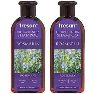 Tresan Rozemarijn verfrissende shampoo voor vettig haar - voedende, volumineuze shampoo, geen parabenen of gluten, 2 x 300 ml