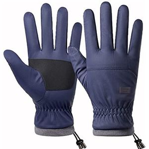 Paardrijhandschoenen Fietshandschoenen Winter Warm Ski Gloves Touchscreen Plus Fluwelen Warme Buitenlip Rijhandschoenen Hardloophandschoenen Sporthandschoenen (Color : Blue, Size : One Size)