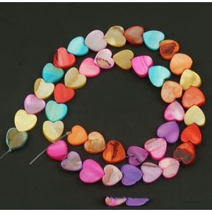 Natuurlijke witte zoetwater schelp kralen kralen hart ster ronde parelmoer losse kralen voor sieraden maken DIY armband-10x10mm hart