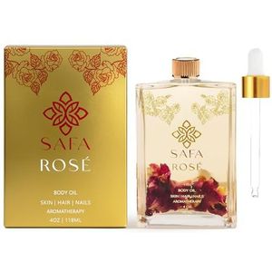 SAFA Rosé Oil - Organic Oil for Face, Body, Hair, Nails & Aromatherapy | Natural Blend of Bulgarian Damask Rose, Moroccan Argan, Sweet Almond, Vitamin E & Apricot Oil | Moisturizer for Women & Men