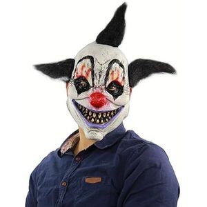Halloween Festival Party Latex Wizard Clown Angstig Masker Hoofddeksels, met Haar