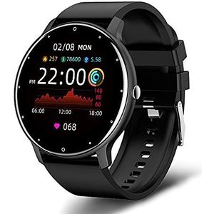 Over The Clound Luik 2021 Nieuwe Smart Horloge Mannen Volledige Touchscreen Sport Fitness Horloge IP67 Waterdichte Bluetooth Voor Android ios smartwatch Mannen+doos (zwart)