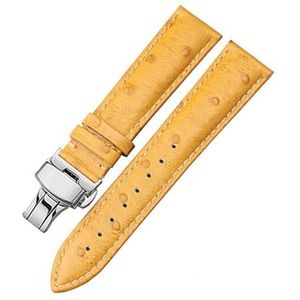 Struisvogelpatroon lederen riem 12 13 14 15 16 17 18 19 20 21 22 24 mm roodgroene armband compatibel met tissot Dw Mido CK Watch Chain (Color : GREEN BLUE, Size : 24mm)