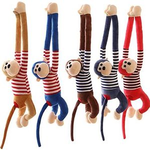 BYNYXI 75 cm pluche Gibbon aappop, hangende monkey gibbon knuffeldier, zacht gevuld katoen, lange mouwen, aap, armen en benen, dierenpop, gibbon, pluche speelgoed voor kinderen, geschenken