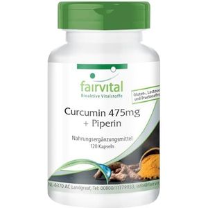 Fairvital | Curcuma capsules - Curcuma extract - HOOG GEDOSEERD - curcumine 95% met Bioperine (piperine) - 120 capsules