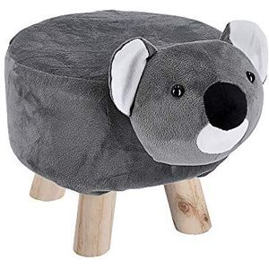 Cepewa Kinderkruk met dierenmotief, hond, schaap, ezel, koala, olifant, pluche stoel voor kinderkamer (1 x poef Koala)