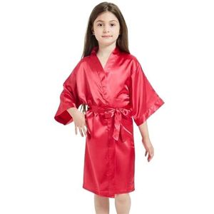 OZLCUA Ochtendjas satijn 3-13 jaar satijn badrobes meisje pyjama badjas verjaardag spa bruiloft pyjama, CM01, 10-11T (140-150cm)