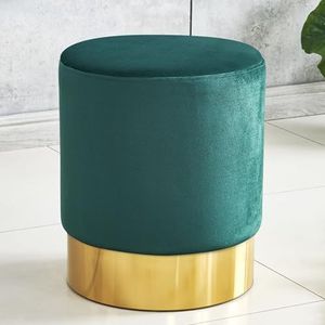 Multifunctionele klaptafel, Ronde voetenbank, voetenbank van fluweel met vergulde voet, gestoffeerde kaptafelstoel, moderne voetenbank for woonkamer/slaapkamer (blauw)(Green)