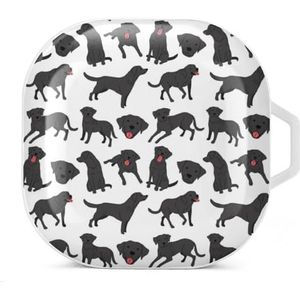 Labrador patroon oordopjes hoesje compatibel met Samsung hard shell beschermhoes wit stijl