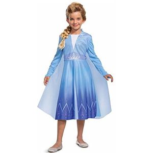 Disney Officiële Premium Frozen 2 Elsa-jurk voor kinderen, prinsessenkostuum voor meisjes, voor Halloween, carnaval, verjaardag, maat M