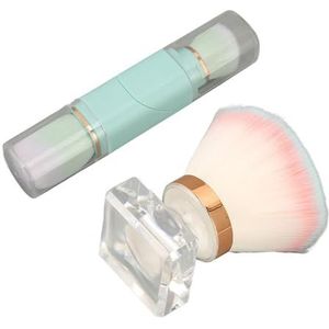 Intrekbare KabukiBrush voor Mineraal Poeder, Contouren, Crème - Travel Face Blush Brush met Deksel, Klein Formaat, Nauwkeurig Vakmanschap, Borstelharen van Synthetische Vezels,