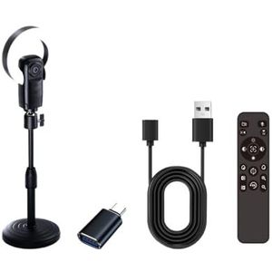 4K-webcam met AI-autofocus, ringlicht, afstandsbediening en ruisonderdrukkende microfoon for streaming, vergaderingen lessen