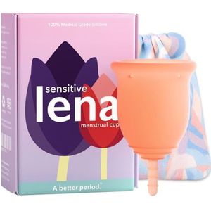 Lena Herbruikbare menstruatiecup | Groot, Koraal | Ervaren en gevorderde bekergebruikers | Alternatief voor tampon, pad en menstruatieschijf | Hygiëneproducten voor vrouwelijke verzorging