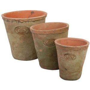 Esschert Design AT01 16 x 16 x 17cm verouderde terracotta ronde potten (set van 3)