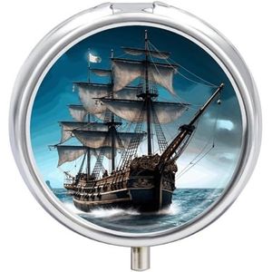 Piraat Schip Pil Doos Pil Case Pil Organizer Geneeskunde Pil Organizer Wekelijkse Pil Organizer Pil Houder Kleine Pil Case Pil Containers Pil Houder voor Portemonnee