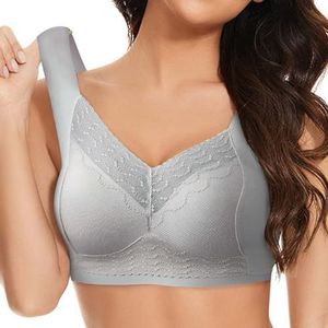 OwkHome Push-up Comfortbeha For Dames - Volledige Dekking Zonder Beugel, Naadloze Bralette Met Ondersteuning, Geschulpte V-hals, Dagelijkse Beha(H7-purple,2X-Large)