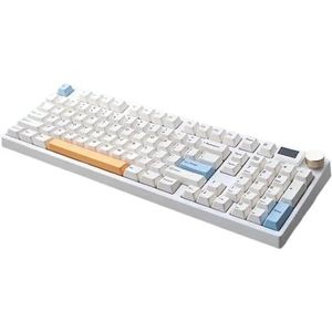 QPSJXN Keydous NJ98 98 mechanisch toetsenbord met drie modi RGB-modus, bluetooth-achtergrondverlichting en 2,4 g draadloze gaming-accessoires (BROWN)