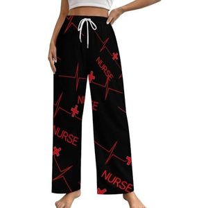 Verpleegster Hartslag Rode Kruis Dames Lounge Broek Pyjama Broek Print Pyjama Bottoms Pjs Broek Nachtkleding met Trekkoord M