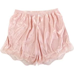 Ijszijde broeken, katoenen broeken, naadloze damesbroeken, kant for veiligheidsbroeken, zomer dames for veiligheidsbroeken (Color : Pink-XL)