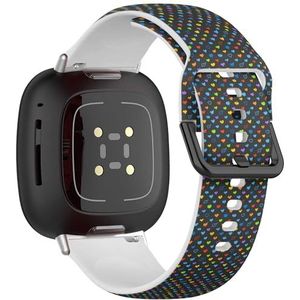 Sport zachte band compatibel met Fitbit Sense/Sense 2 / Versa 4 / Versa 3 (Huur Hearts Valentines) siliconen armband accessoire