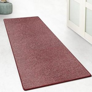 casa pura Keukentapijt, loper, 66 x 550 cm, voor keuken, hal, slaapkamer en woonkamer, bedmat, antislip en wasbaar, in sisal-look, vloertapijt, per meter, rood, calcutta