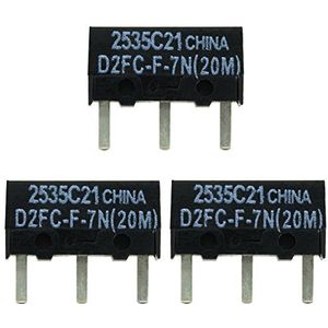3 x D2FC-F-7N(20 m) microschakelaar reparatieset/reparatieset geschikt voor muizen van Logitech, Razer, Roccat, SteelSeries en meer