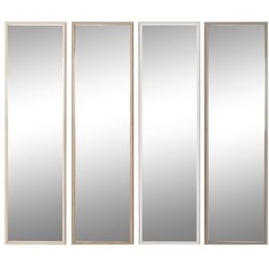 Home ESPRIT Wandspiegel wit bruin beige grijs glas polystyreen 33,2 x 3 x 125 cm (4 stuks)
