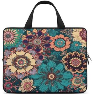 Laptop Tas Ultradunne Bohemian Bloem Printing Laptop Draagbaarheid Messenger Bags Voor Werk Reizen