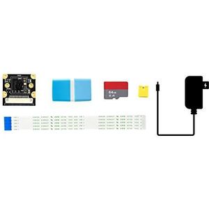 Waveshare Jetson Nano Development Pack (Type B) Bundle with IMX219-77 Camera 64GB TF Card Reader and Accessories