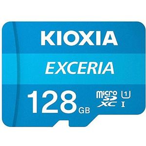 KIOXIA 128GB EXCERIA microSD Memory Card U1 Class 10 100MB/s Max Read Speed, Full HD Video Recording, Blue