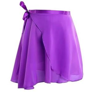 UBOHUZ Dames dansrokken vetersluiting chiffon ballet meisjes turnpakjes rok voor praktijk dansen voor vrouwen, Paars, Height 160cm-175cm