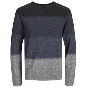 Heren JACK & JONES Gebreide Trui Ronde Hals Basic Lange Mouw Sweater Katoenen Shirt JJEHILL, Colour:Blue, Size:S