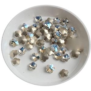 Leuke Mini Bloem 6MM Puntige Bodem 3D Kristalglas Nagel Strass Steen DIY Manicure Decoratie Accessoires-02. Maanlicht,Bloem 6mm,30st