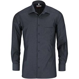 Marvelis Heren business hemd lange mouwen non-Iron Comfort-Fit, Chambray, New Kent, antraciet, 43