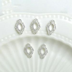 20 stuks uitgeholde legering fotolijst nagelbedels minimalistische geometrische drie kleuren frame nagelkunst decoraties DIY nagelontwerpen-Sliver-01 20 stuks