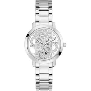 Guess Dames Trend Clear 36mm Horloge, Zilverkleur/Zilver/Zilveren Toon, Eén maat, QUATTRO HELDER