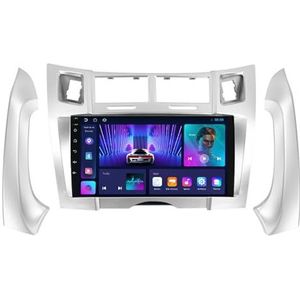 Android 14 GPS Navigation Stereo voor Toyota Yaris Vizi 2005-2012 9 Inch 2 Din Car Stereo Radio met CarPlay AHD Omgekeerd beeld Bedieningselementen op het stuur Bluetooth(B,S1 1G+32G)