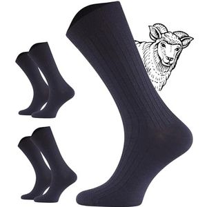 TODO 2 paar diabetici-sokken, merinosokken, zonder elastische band, extra brede wol, medicijnen, diabetici, sokken voor heren en dames, marineblauw, 39-42 EU