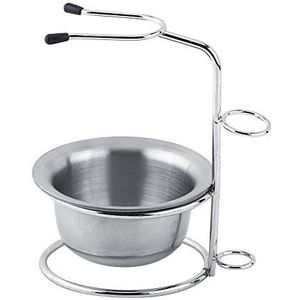 Akozon Mannen Scheren Gereedschap, Scheren Baard Plank Modieuze Mannen Scheren Tool Kit Rvs Scheren Borstel Stand Houder en Zeep Mok Kom voor Scheren Gereedschap Scheren Kom proraso