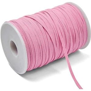 3mm 6mm Naai-elastiek Kleurrijke hoge elastische rubberen band voor kleding Tailleband Stretchtouw Haarelastisch lint 5y-roze-6mm 5yards