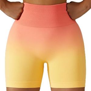 Gradiënt Naadloze Yoga Shorts Gym Running Training Strakke Sport Shorts Dames Hoge Taille Elastische Butt Lifting Fitness Broek