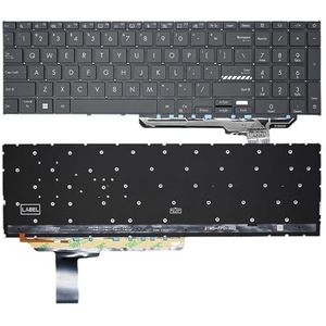 Russisch toetsenbord voor Vivobook 17 X1702 X1702Z X1702ZA X1703 X1703ZA met achtergrondverlichting(US Black Org Light)