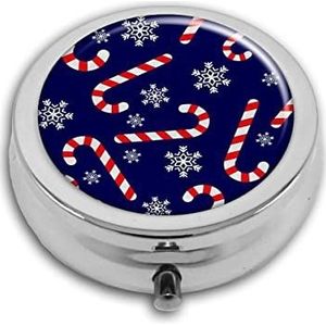 Candy Canes Pil Box-3 Compartiment Geneeskunde Pil Case, Draagbare Geneeskunde Tablet Vitamine Houder Organizer voor Portemonnee Pocket