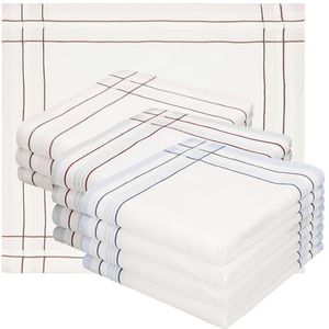 Betz 12 stuks stoffen zakdoeken voor heren, afmetingen 40 x 40 cm of 43 x 43 cm, 100% katoen, verschillende dessins, design 3, 40 x 40 cm