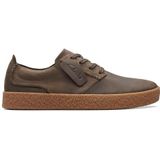 Clarks Streethilllace sneakers voor heren, Dark Olive Lea, 42 EU