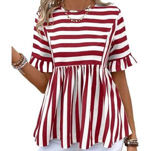 yk8fass Shirt Rok met ronde hals nk-1347, Rood, M