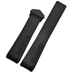INEOUT Bekijk armband compatibel met Tag Heuer Carrera Kijk ketting 20 22 24 mm Tpu Siliconen horlogeband horloge accessoires rubberen horlogeband ketting (Size : Black-Black Clasp)